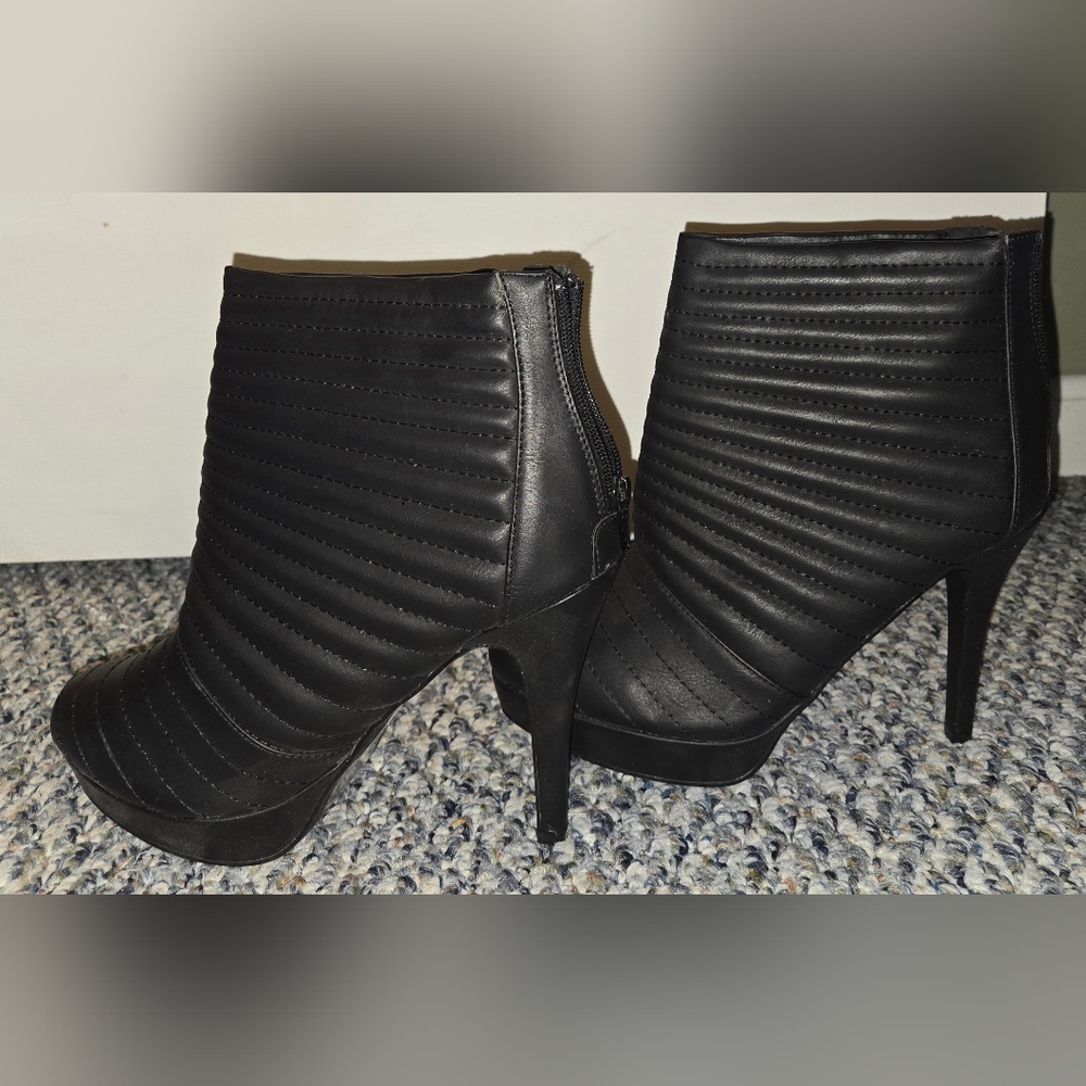 Torrid Black Quilted Ankle Moto Boots